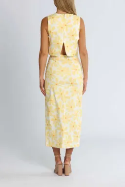 By Johnny Callie Sun Crop and Skirt Set Yellow Print Size 6 for rent on The Volte - image 3