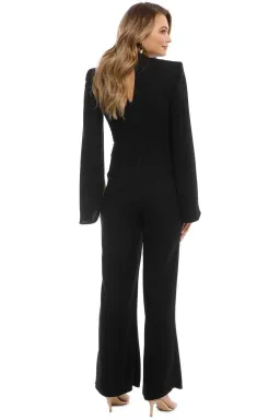 Carla Zampatti Navy Crepe Titania Jumpsuit Size 10 for rent on The Volte - image 3