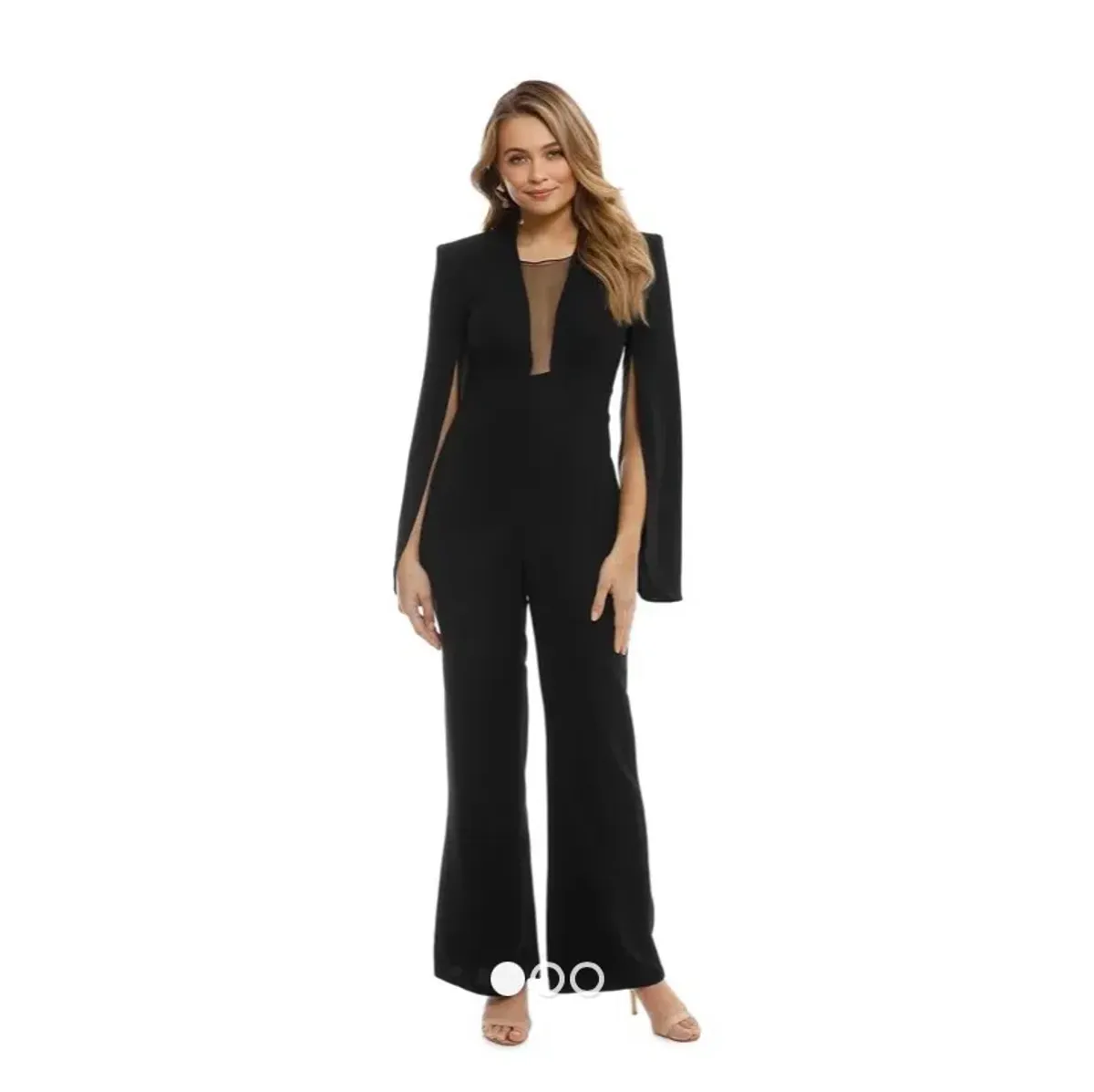 Carla Zampatti Navy Crepe Titania Jumpsuit Size 10 - Image 1