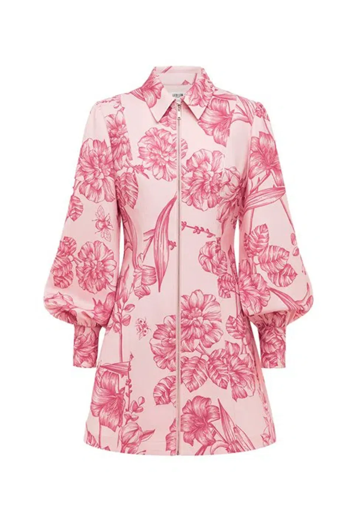 Leo Lin Amalia Mini Dress Harmony Print in Plum Blossom Size 10 - Image 1