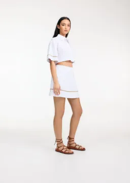 Roame Penury Crop and Horizon Mini Skirt Set White Size 6 for rent on The Volte - image 5