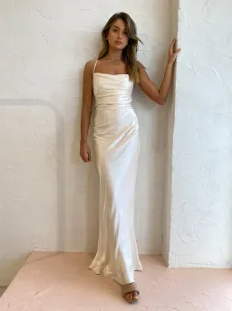 Shona Joy La Lune Lace Back Maxi Dress Cream Size 6 for rent on The Volte - image 3