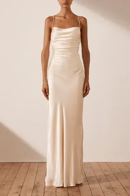 Shona Joy La Lune Lace Back Maxi Dress Cream Size 6 for rent on The Volte - image 1