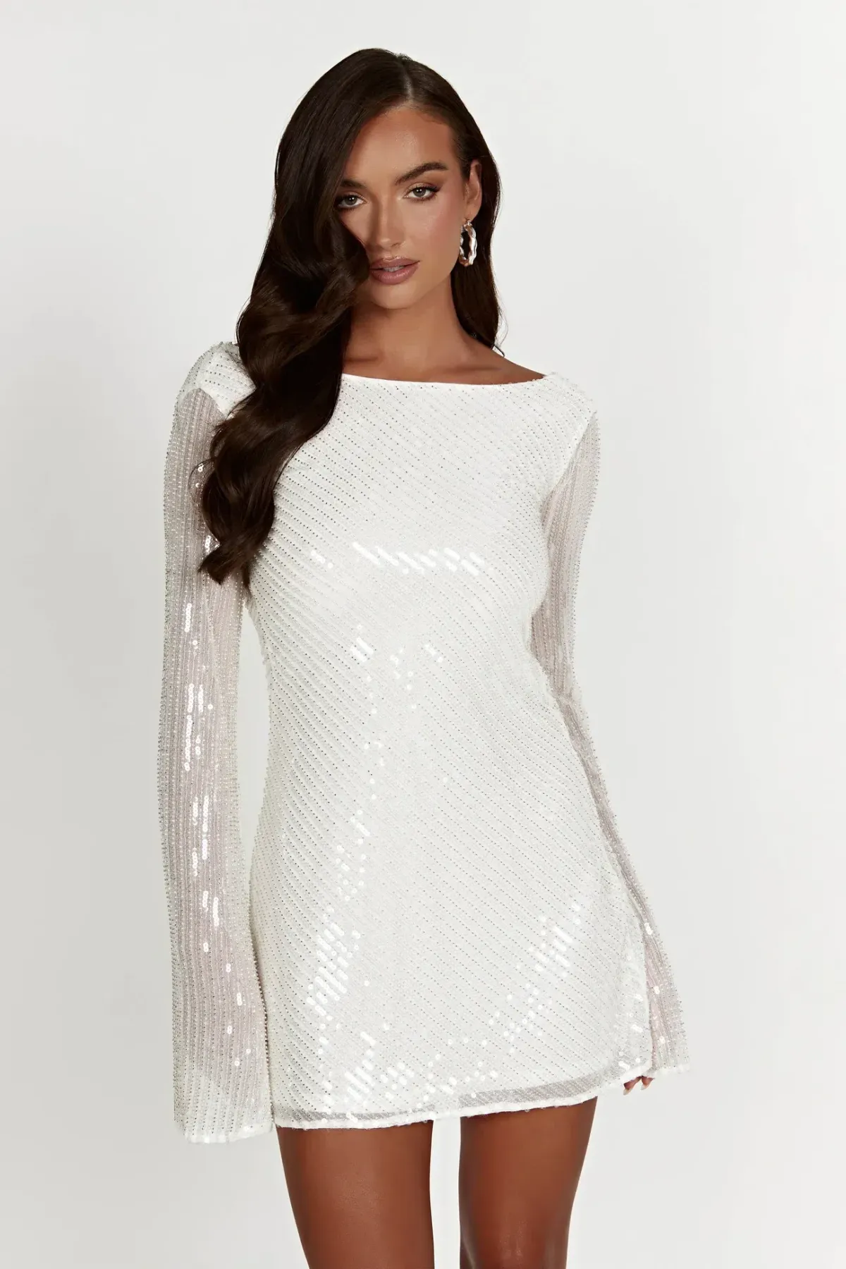 Meshki Nala White Sequin Mini Dress White Size 10 - Image 1