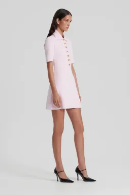 Scanlan Theodore Crepe Knit Button Collar Mini Dress Angel Size M / Au 10 for rent on The Volte - image 1