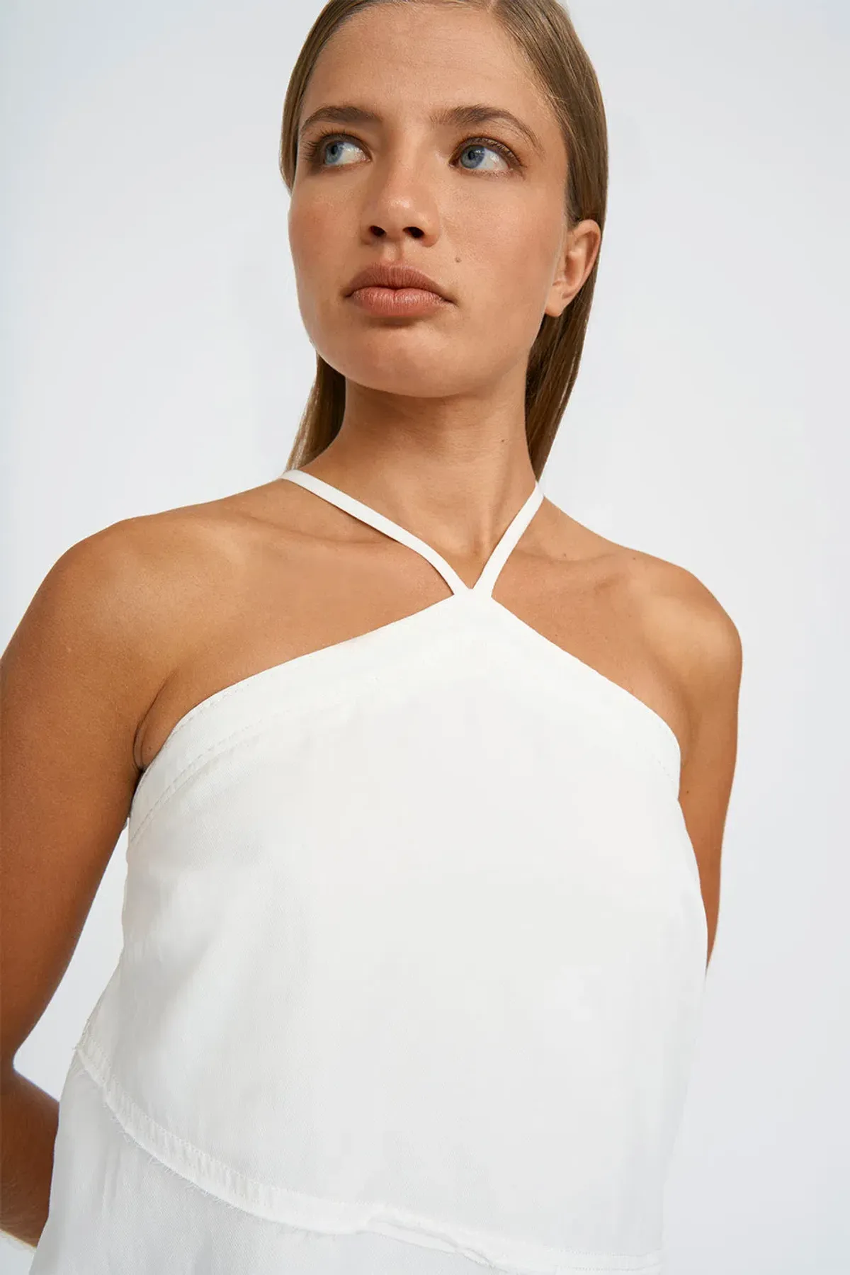 By Johnny Clara Cross Mini Dress Ivory Size 6 - Image 3