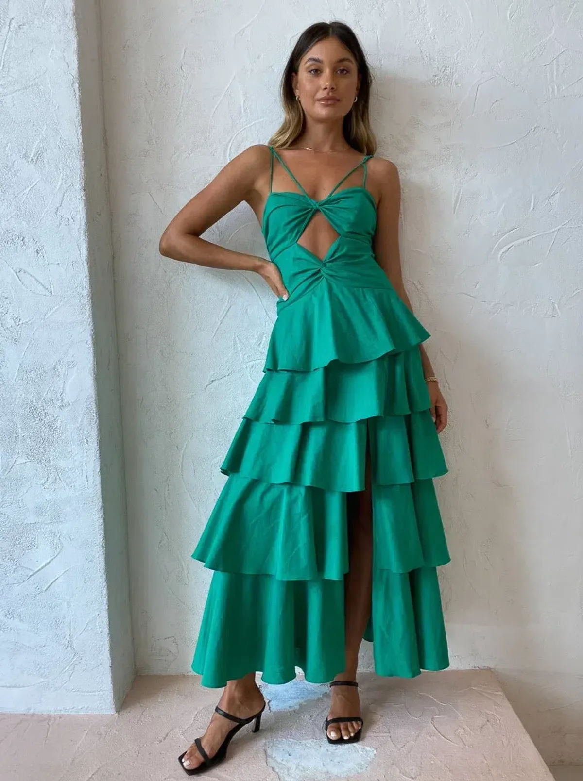 Issy Hope Floats Dress In Jade Green Size 12 - Image 1