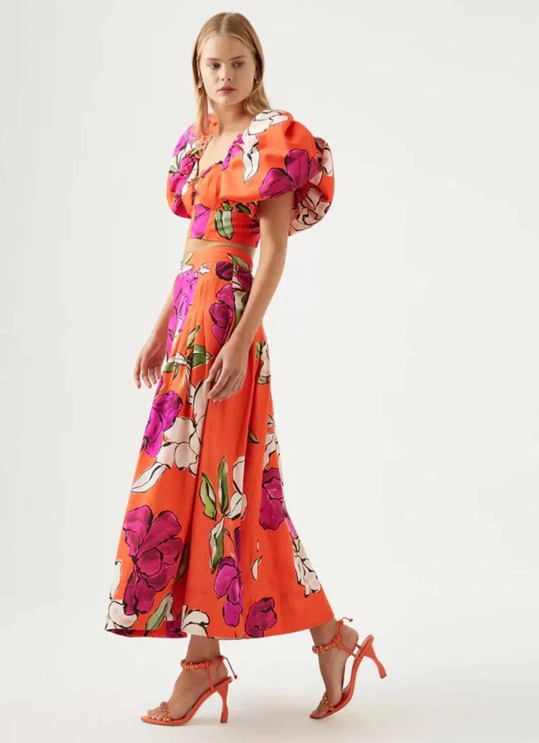 Aje Marcel Top & Lewis Skirt Floral Size 12/10 for rent on The Volte - main image