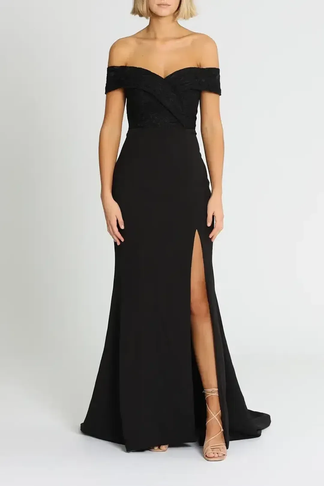 Samantha Rose Gia Lace Bodice Gown in Black Size 12 for rent on The Volte - main image