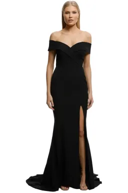 Samantha Rose Gia Off Shoulder Gown in Black Size 18 for rent on The Volte - image 1