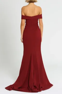 Samantha Rose Gia Off Shoulder Gown in Wine Size 20 for rent on The Volte - image 4