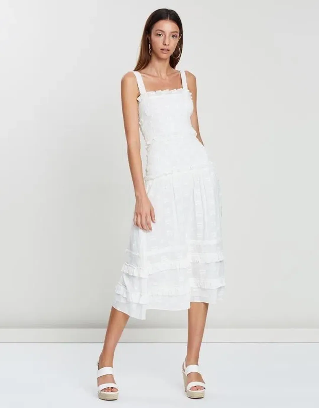 Steele Datsy Midi Dress White Size 6 for rent on The Volte - main image
