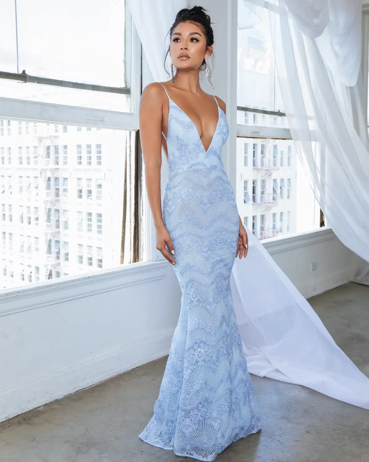 Abyss by Abby Florabelle Gown Blue Size 8 - Image 1