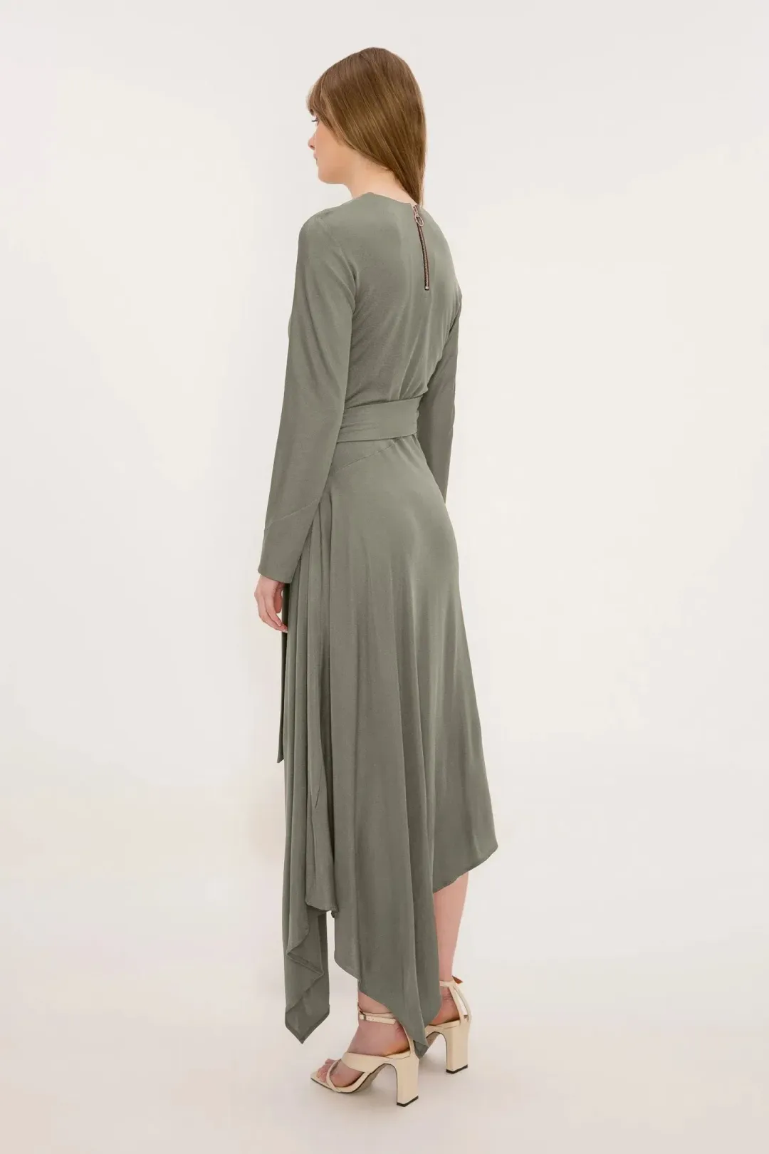 Bianca Spender Boheme Dress Sage Green Size 16 for rent on The Volte - main image