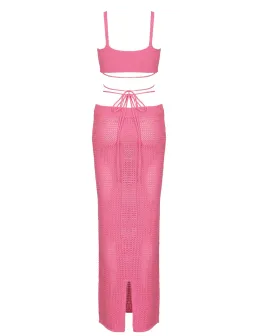 Bananhot Alma Top & Skirt Set in Pink Size 8 for rent on The Volte - image 4