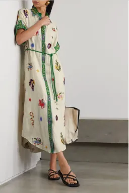 Alemais Seeker Embroidered Shirt Dress Print Size AU 6 for rent on The Volte - image 1