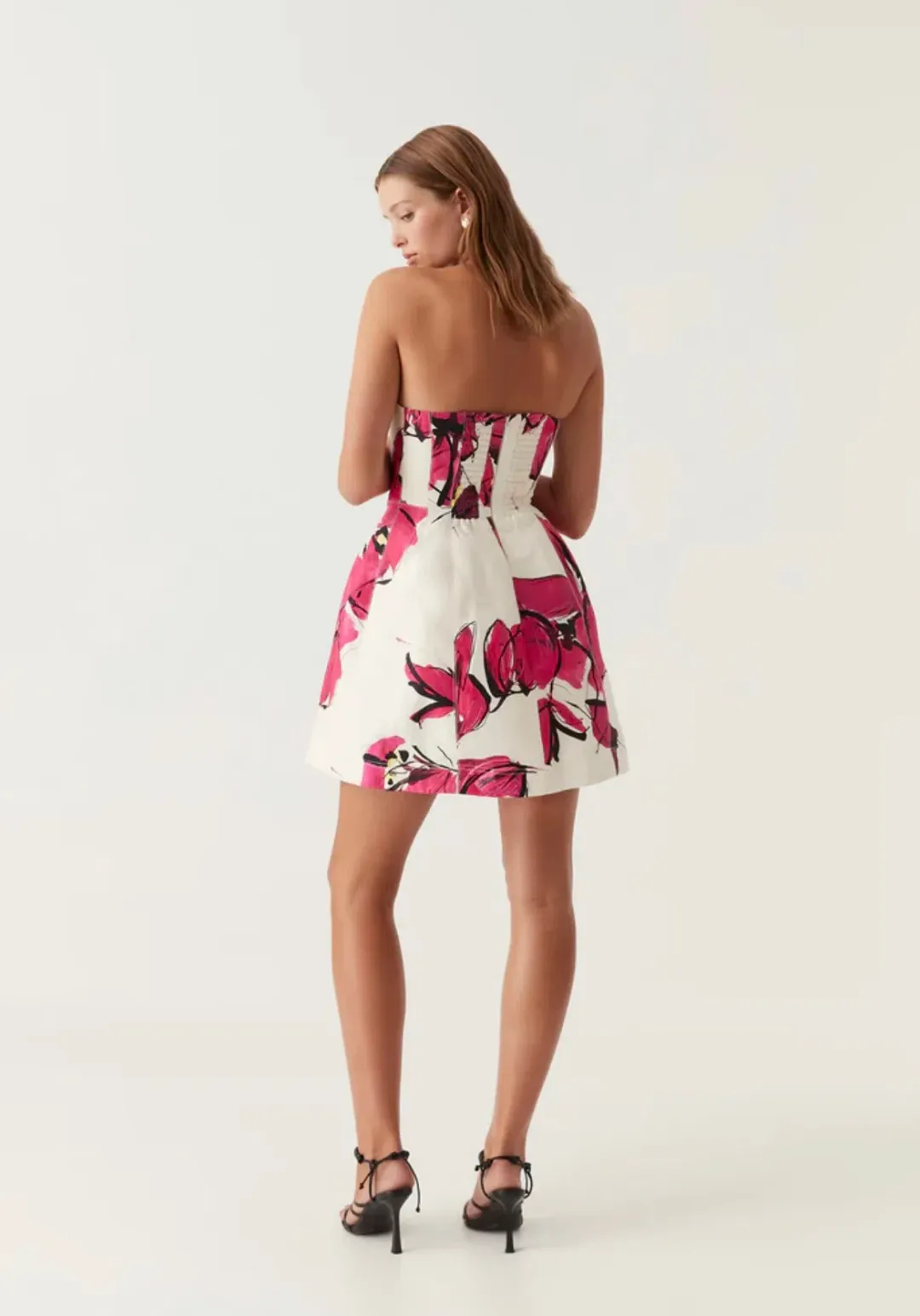 Aje Baret Strapless Mini Dress Floral Size 10 for rent on The Volte - main image
