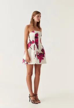 Aje Baret Strapless Mini Dress Floral Size 10 for rent on The Volte - image 2