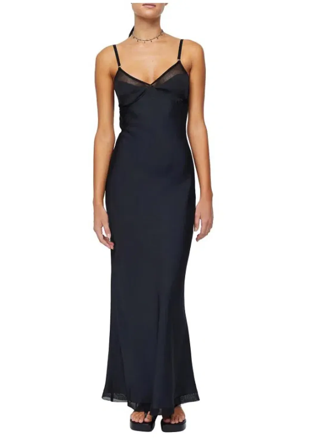 Bec & Bridge Joelle Maxi Mesh Dress Black Size 10 for rent on The Volte - main image