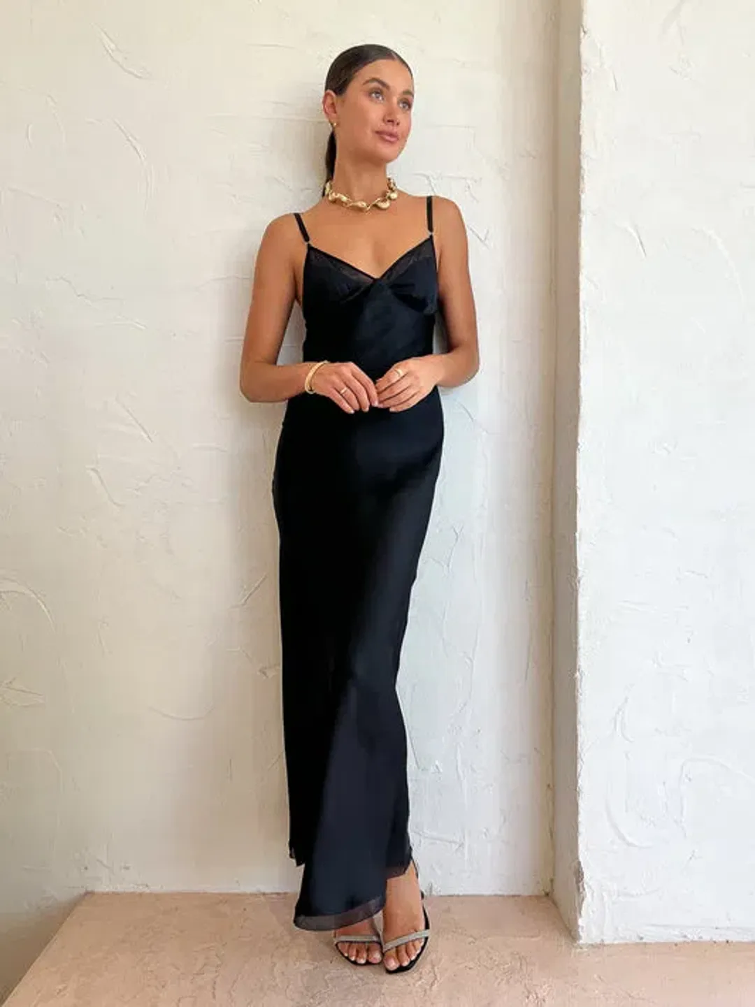 Bec & Bridge Joelle Maxi Mesh Dress Black Size 10 for rent on The Volte - main image