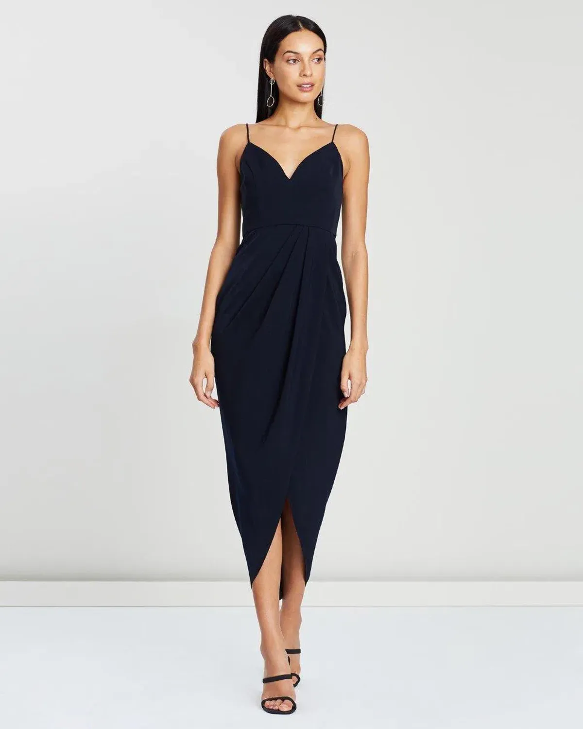 Shona Joy Cocktail Draped Maxi Dress Navy Size 10 - Image 1