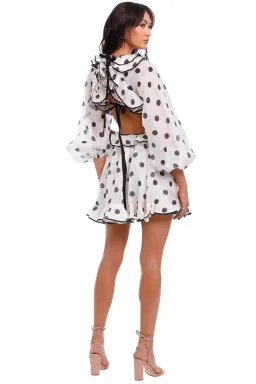 Zimmermann The Lovestruck Frilled Mini in Black and White Size 10 AU for rent on The Volte - image 3