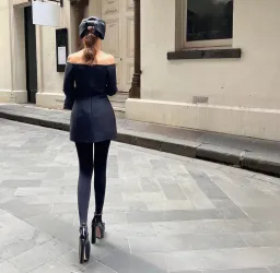 Valentino Black runway mini dress for rent on The Volte - image 4