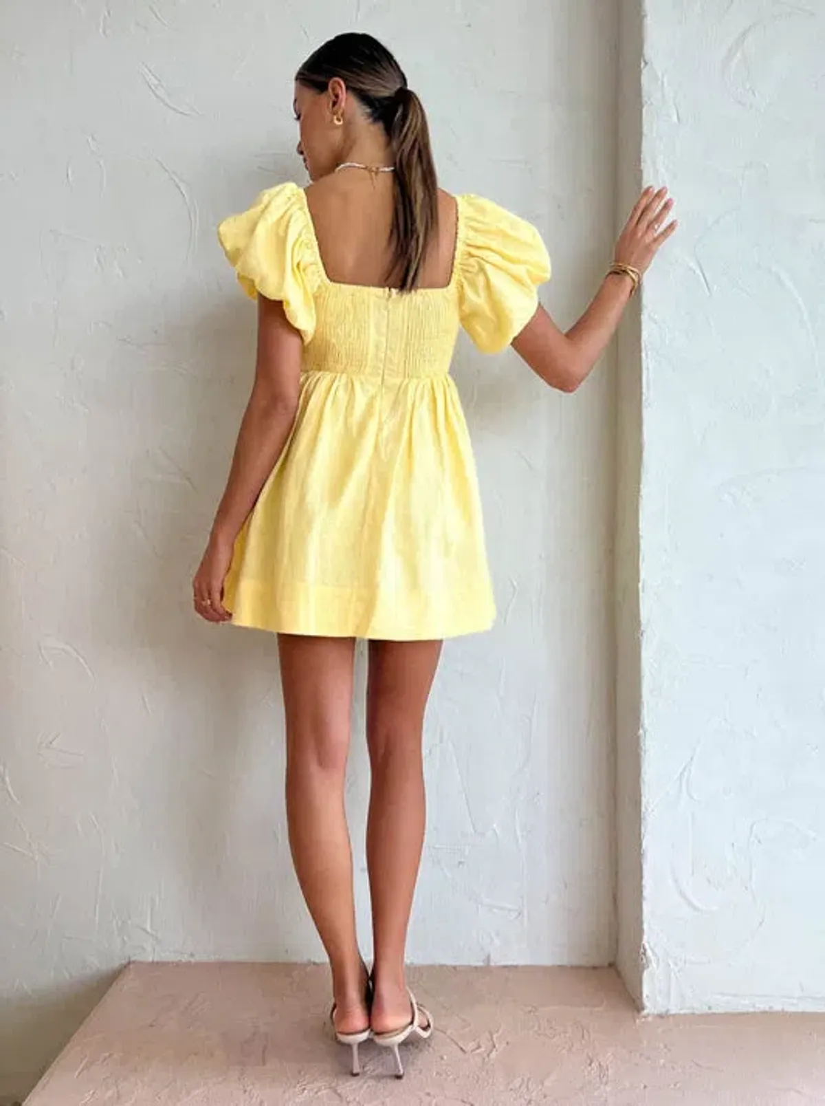 Sovere Relish Mini Dress in Lemon Butter Size 6 - Image 4