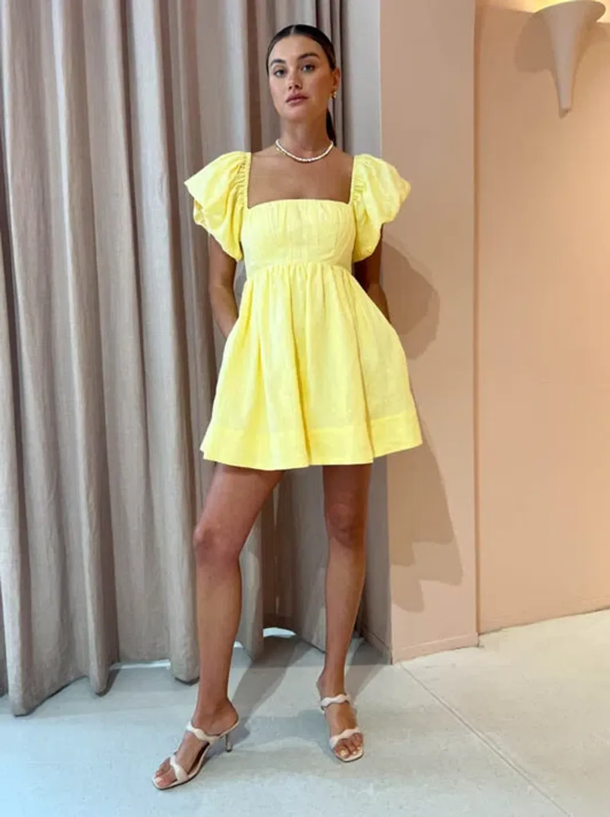 Sovere Relish Mini Dress in Lemon Butter Size 6 - Image 1