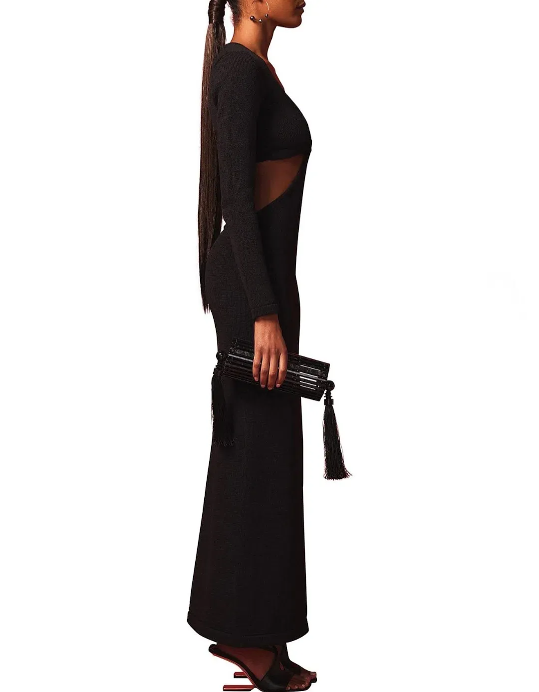 Cult Gaia Jana Cut Out Knit Dress Black Size L /AU 12 for rent on The Volte - main image