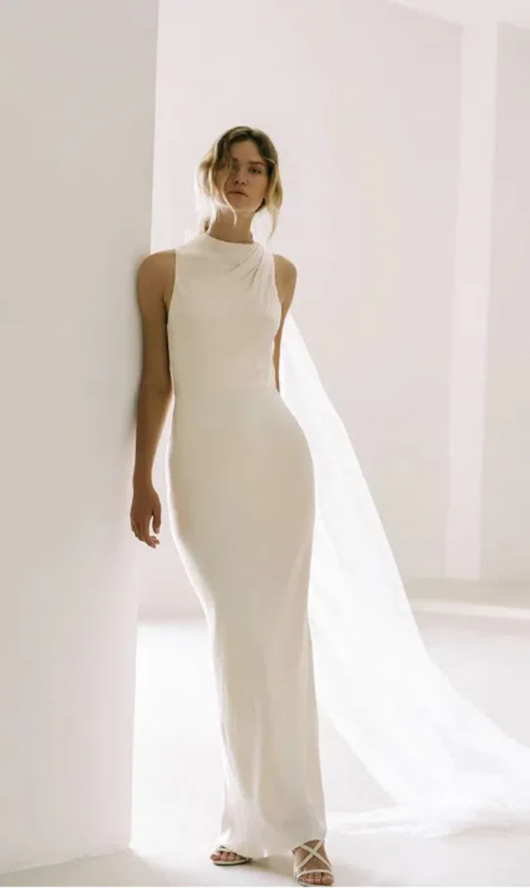 Shona Joy La Lune High Neck Maxi Dress Cream Size 10 for rent on The Volte - main image