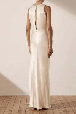Shona Joy La Lune High Neck Maxi Dress Cream Size 10 for rent on The Volte - image 3