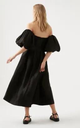 Aje Eugenie Off Shoulder Midi Dress Black Size 8 for rent on The Volte - image 3