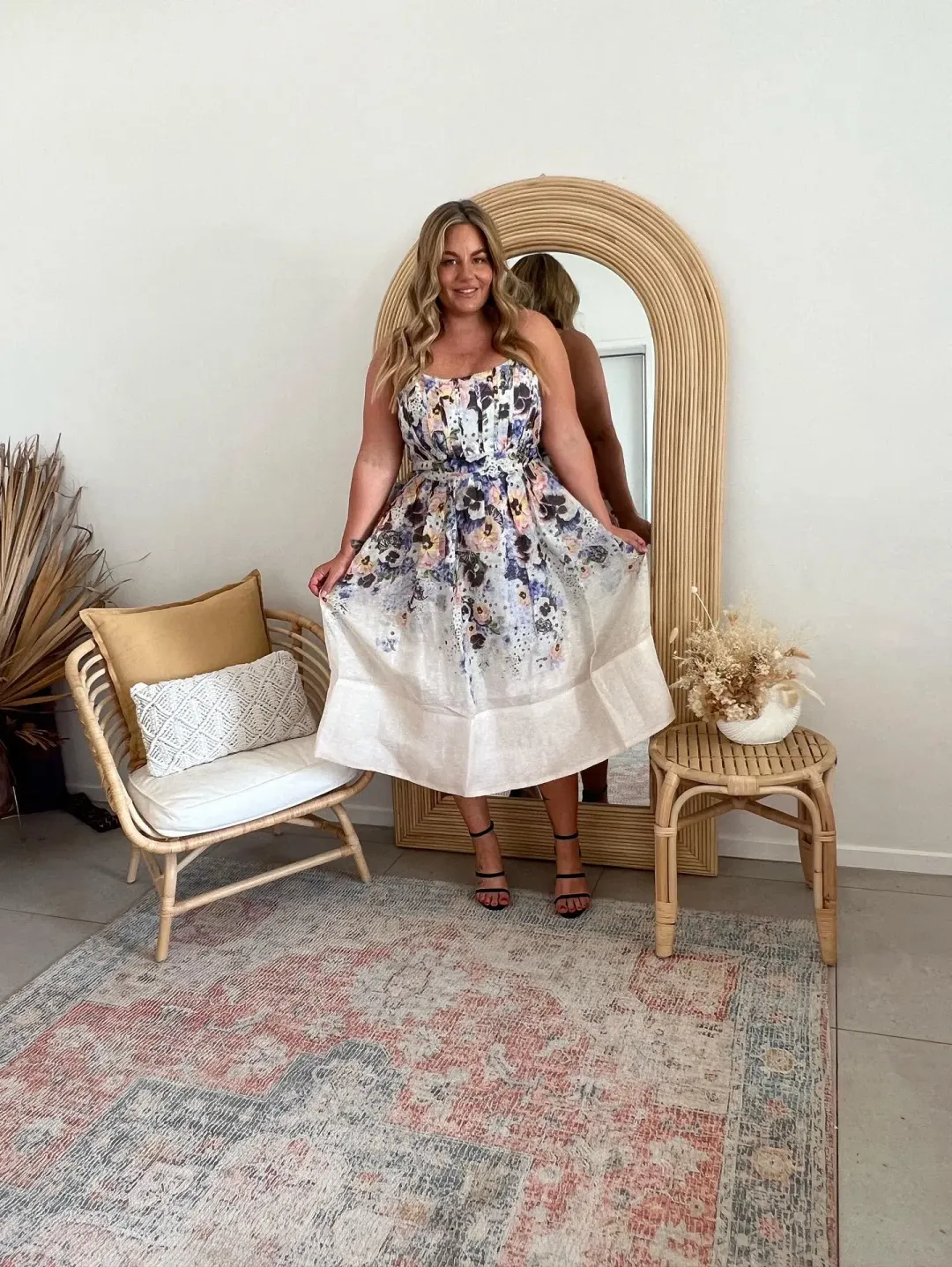 Zimmermann Tama Corset Midi Dress Floral Size 3 / 14 AU for rent on The Volte - main image