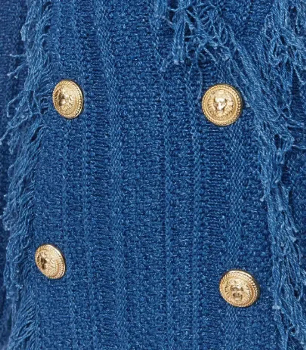 Balmain Knit Mini Dress Blue Size FR 38 / AU 10 - Image 3