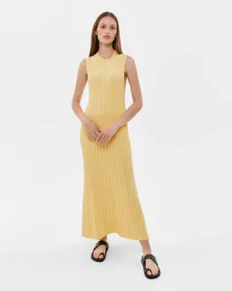 Jag Sleeveless Ribbed Knit Maxi Dress Lemon Size S / AU 8 for rent on The Volte - image 1
