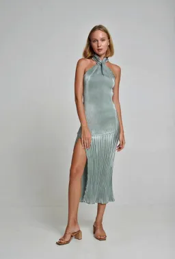 L’idee Soiree Halter Gown Green Size 6 for rent on The Volte - image 1