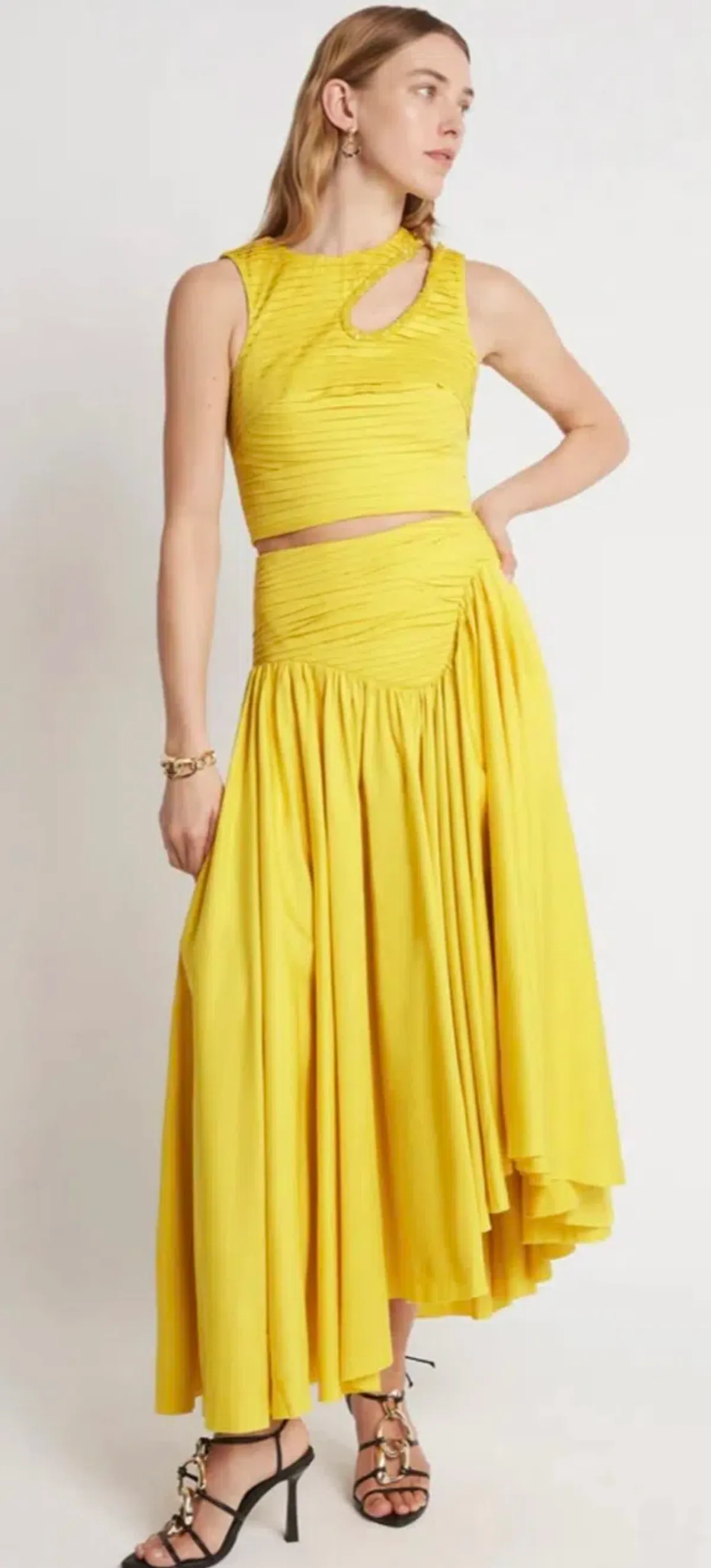 Aje Jolie Abstract Cut Out Top Size 14 & Jolie Asymmetric Midi Skirt Size 12 - Image 2