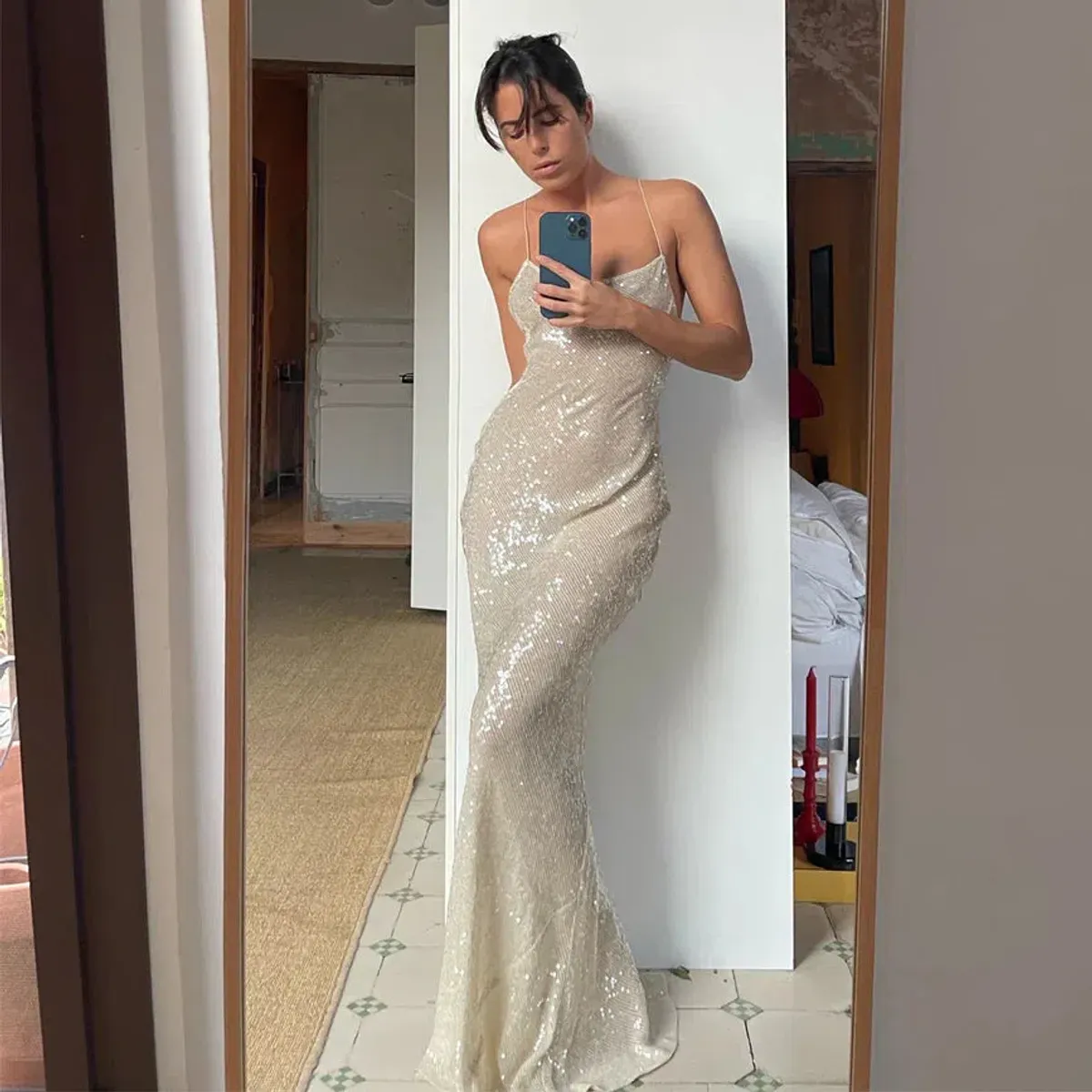 Rat & Boa Olympia Sequin Dress Ivory Size XS / AU 6 - Image 8