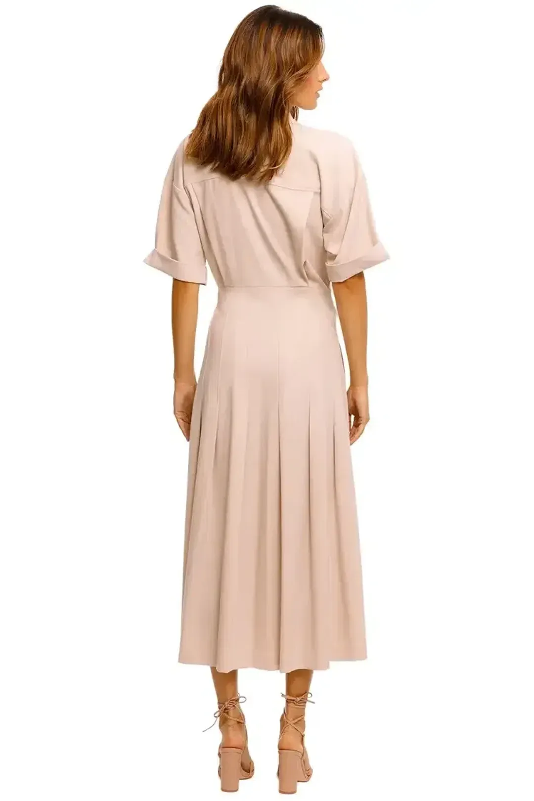 Camilla and Marc Corsica Pleated Dress in Oatmeal Size 14 for rent on The Volte - main image