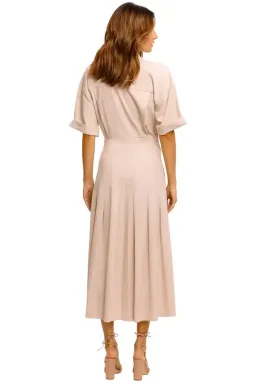 Camilla and Marc Corsica Pleated Dress in Oatmeal Size 14 for rent on The Volte - image 3