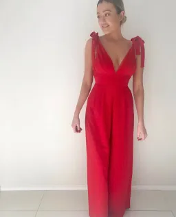 Piper Lane Red Darcy Pantsuit Size 8 for rent on The Volte - image 1