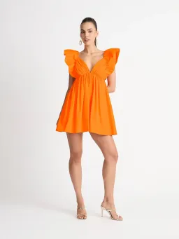 Sheike Bermuda Mini Dress Orange Size 10 for rent on The Volte - image 1