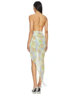 Bec & Bridge Zephy Asym Dress Blue Blossom Size AU 6 for rent on The Volte - image 3