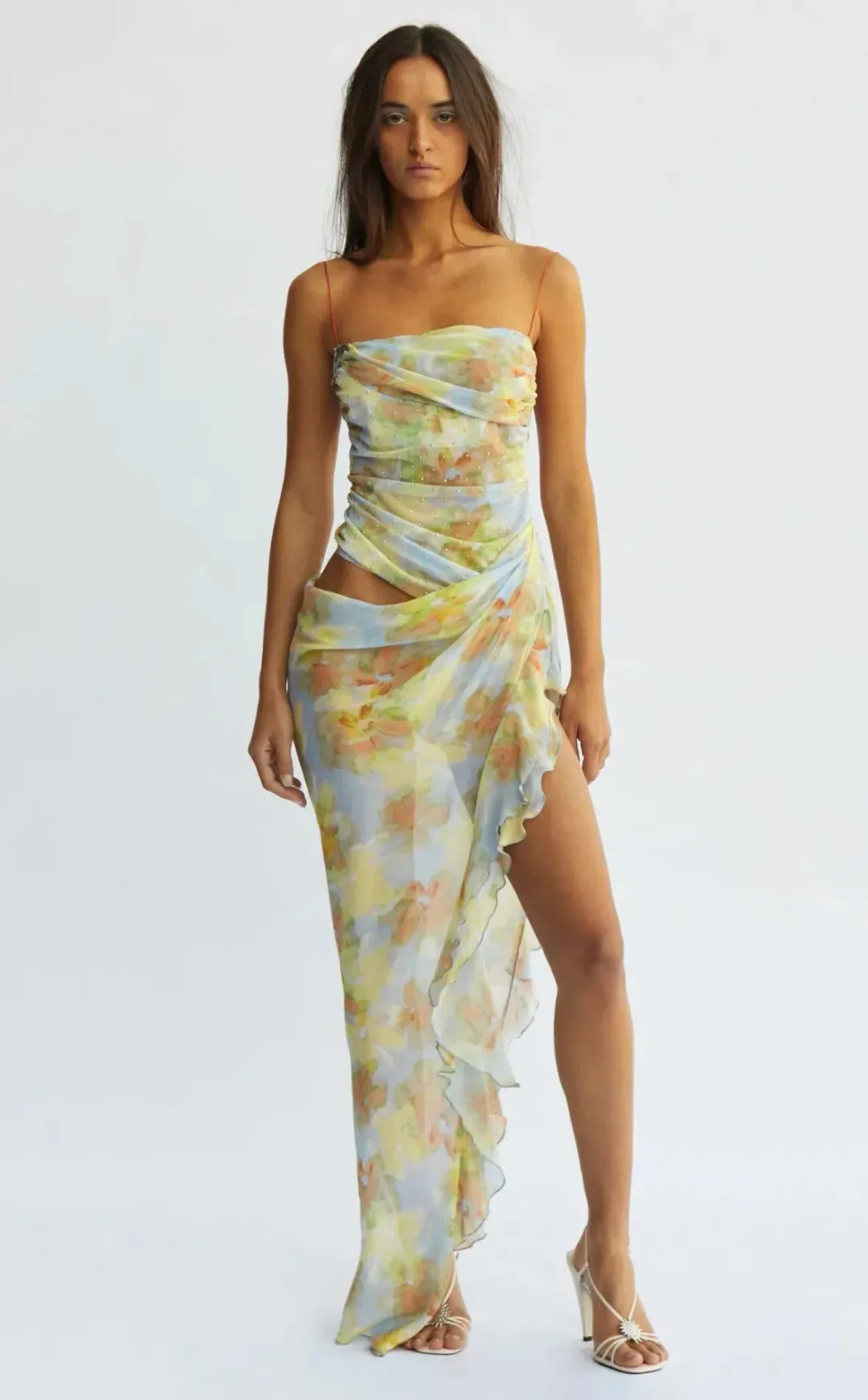 Bec & Bridge Zephy Asym Dress Blue Blossom Size 8 for rent on The Volte - main image