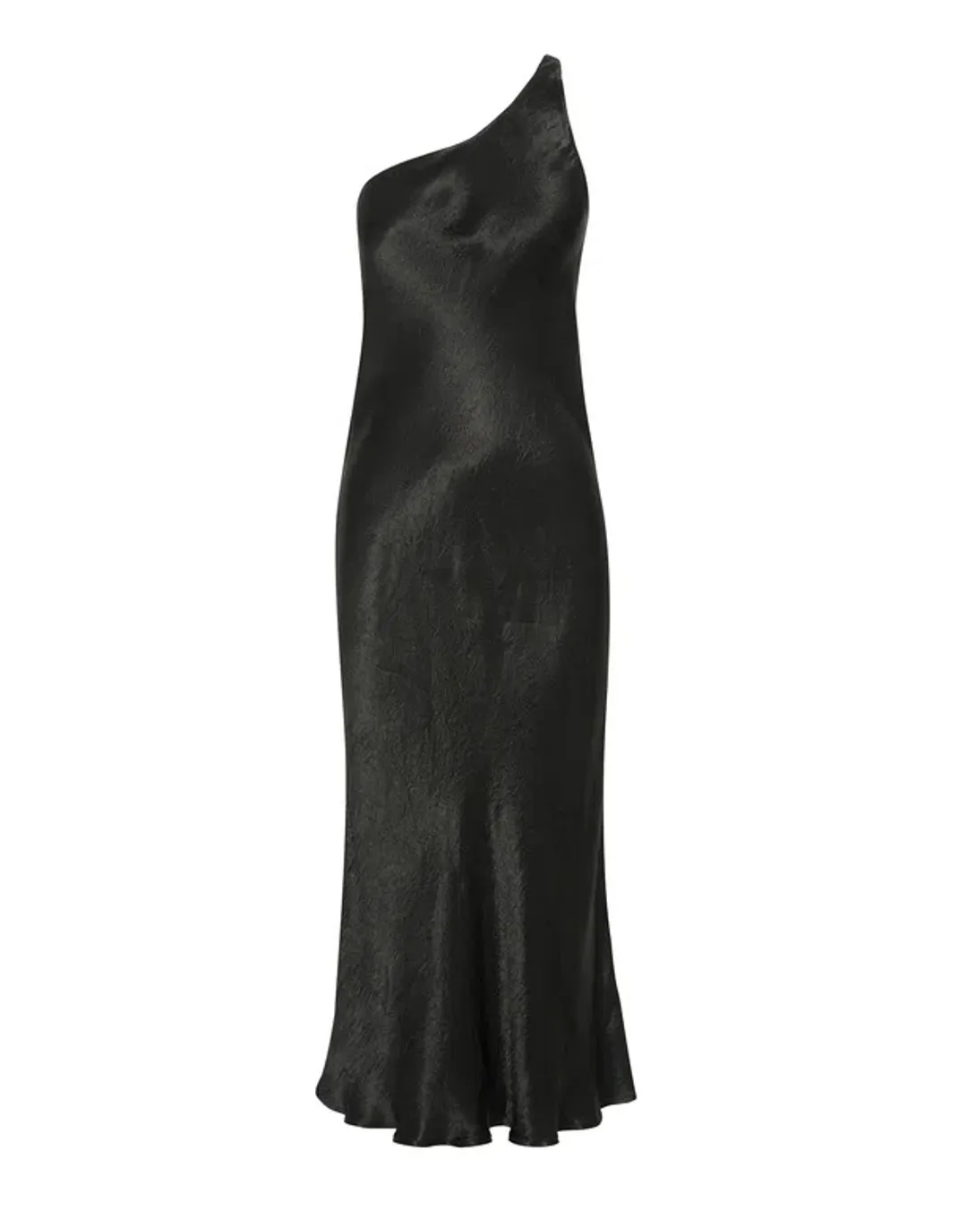 Third Form Running Water Bias One Shoulder Slip Dress Black Size 6 for rent on The Volte - main image