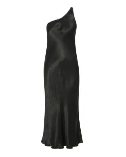 Third Form Running Water Bias One Shoulder Slip Dress Black Size 6 for rent on The Volte - image 3
