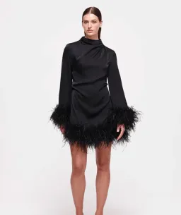 Rachel Gilbert Pietro Mini Dress Black Size 10 for rent on The Volte - image 1