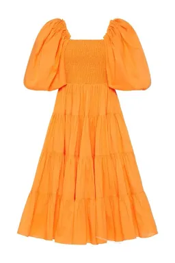 AJE Cherished Orange Midi Dress Orange Size 6 for rent on The Volte - image 4