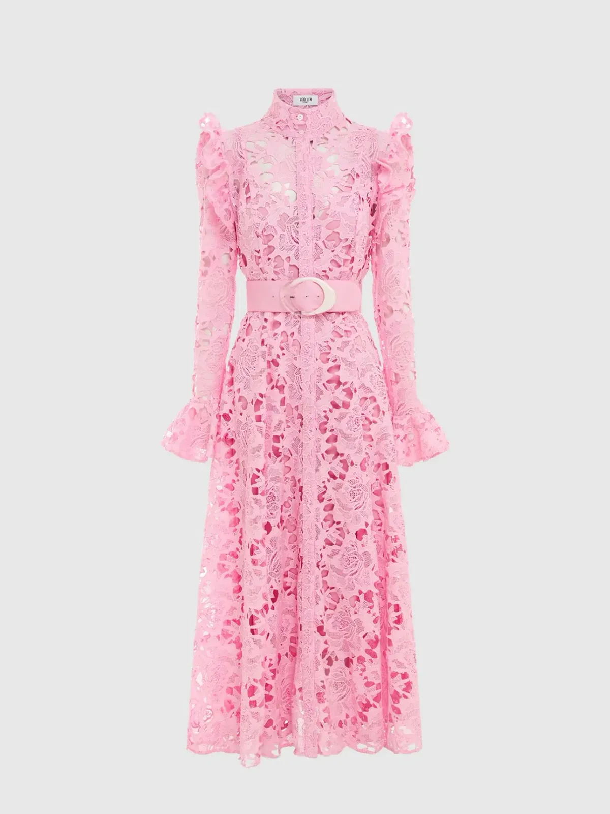 Leo Lin Aliya Butterfly Sleeve Midi Dress Candy Pink Size 10 - Image 3